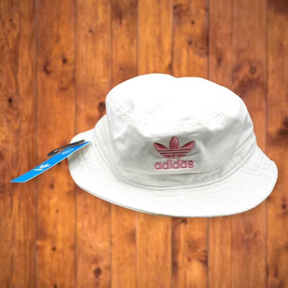 NWT Adidas Originals Trefoil Logo Bucket Hat Adult OSFA White Casual Unisex